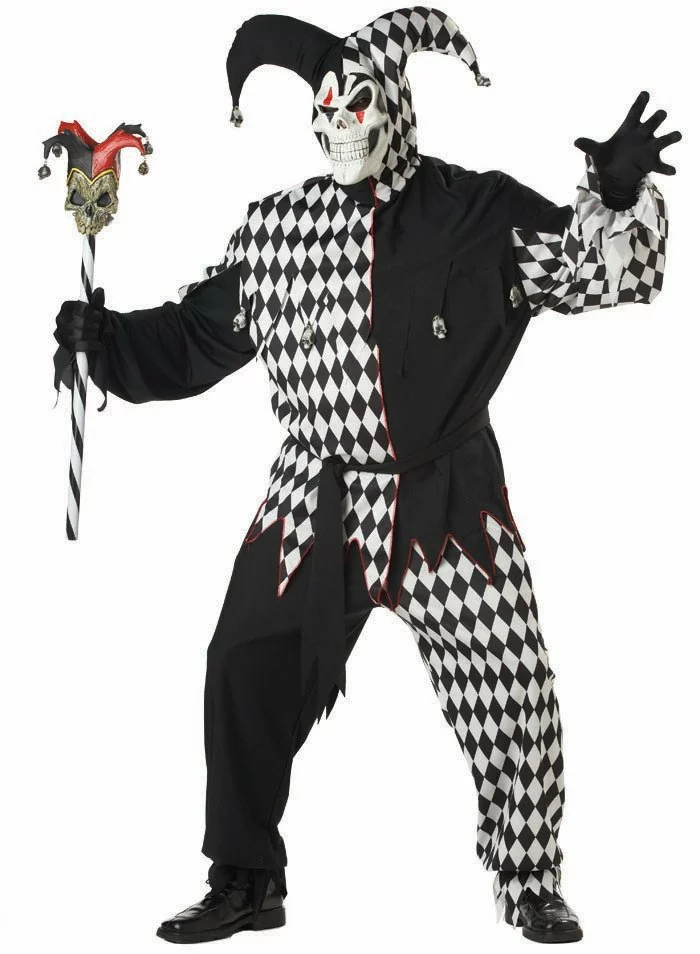 Evil Jester Plus Adult Costume 1 Evil Jester Plus Adult Costume