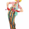 Striped Clown Adult Overalls