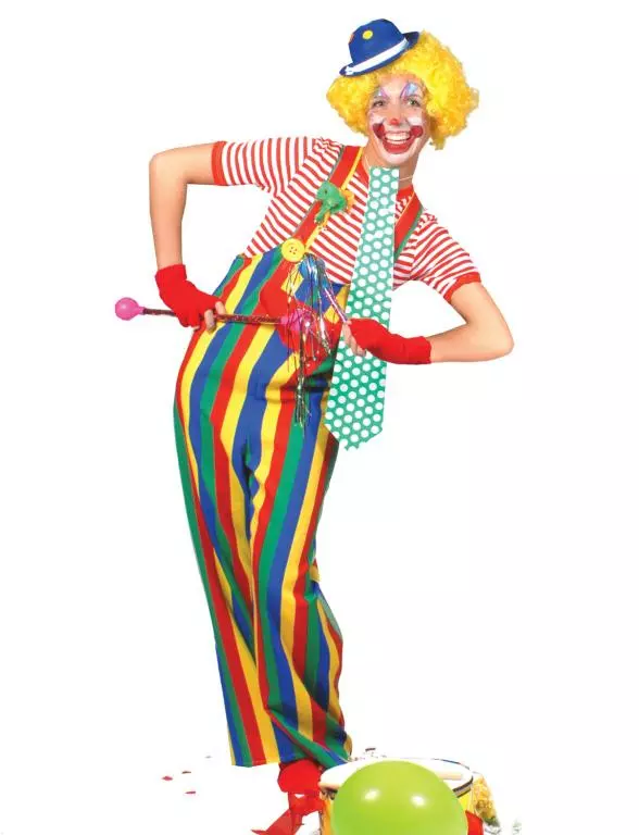 Striped Clown Adult Overalls 1 Striped Clown Adult Overalls